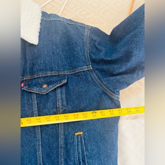 Vintage Levi’s Trucker Sherpa Lined Jacket Mens XL Red Tab Cotton Denim Size XL - Picture 7 of 9